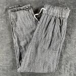Aerie  High Rise Pinstripe Fringe Lounge Pants Black White Beach Flowy Breathable Photo 0