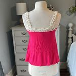 Rue 21 Rimantic Lace Crochet Pink Knit Tank Flowy Womens Small Photo 6