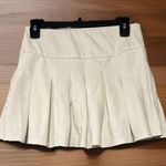 O. Vianca Mini Pleated‎ Skirt Women's Size Small Ivory Pull On Preppy Academia Photo 0