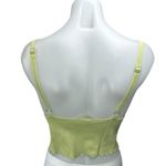 Free People Light Green Sleeveless Knit Scalloped V-Neck Crop Tank Top Size M Photo 1