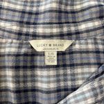 Lucky Brand  Blue Plaid Short Sleeve Button Down Shirt Size L Photo 2