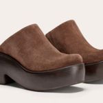 Everlane  The Wooden Puffa Clog Dark Umber Suede Brown Size 5 New without Box! Photo 2