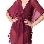 Bleu Rod Beattie Bleu by Rod Beattie Pom Pom Cover Up Kaftan Purple Photo 9