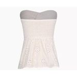 Micas ✨ Knot Front Knit Embroidered Tube Sz XS Top Beige✨ Photo 4