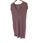 Free People Mauve Crew Neck Short Sleeve Pullover Knit Tunic Top Size XS Photo 2