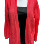 Worthington Drape Orange Cardigan Sweater Novelty Stitching Size XL Career Work Photo 0
