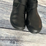 Alegria  Black Leather Ankle Booties with Buckle Detail Photo 2