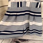 HYFVE Blue & White Striped Lace Up Neck Romper Photo 2