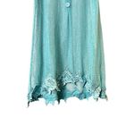 Simply Noelle Swim Coverup S/M Aqua Blue Sheer Lace Trim Summer Coquette Photo 6