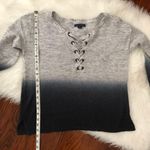 American Eagle  Ombré Grey Sweater Lace Up Photo 5