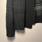 Ronni Nicole Black Crochet Stripe detailed shrug, Witchy, Whimsigoth, Size L Photo 5