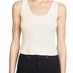 AMO Neutral Ribbed Tank Preppy Boho Quiet Luxury Coastal Western Festival Top S White Photo 0