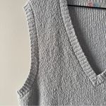 Free People  FP Beach Gray V-Neck Sleeveless Sweater Vest Oversized Tight Knit M Photo 6