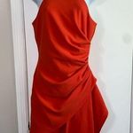 Belle Badgley Mischka  red Halter Neck Asymmetrical Dress Size 4 Photo 0