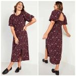 Old Navy  Puff Sleeve Purple Floral Maxi Shift Dress Boho NEW Womens Plus 2x Photo 1