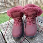Floopi Faux Fur Boots Burgundy Lace Photo 12