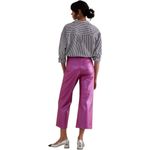Anthropologie Anthro Maeve Colette Metallic Pink Faux Leather Cropped Wide Leg Pants Sz 26 Photo 2