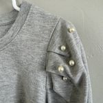 Jolie & Joy Gray Pullover Sweatshirt Woman’s Size XL Pearl Shoulder Accents Photo 3