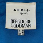 Akris Punto Bergdorf Goodman Women’s Size 10 Blue Cotton Stretch Top Blouse Photo 5