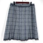 Sigrid Olsen ‎ Wool Blend Plaid Fringe Straight Skirt Size 6 Career Office Photo 3