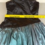 Vintage 80’s Black Teal Satin One Shoulder Prom Dress Sz Small Blue Photo 7
