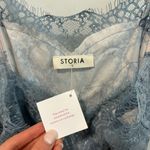 Storia  Blue Snakeskin Lace Top Photo 4
