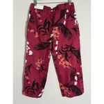 Liz Claiborne Red Bud Tropical Pull On Pants Size M Comfort Summer Resort Wear Photo 6