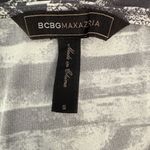 BCBG Maxazria Ruched Sheath Dress Small Gray Abstract Photo 3