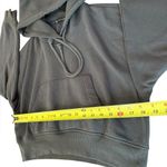 ZARA  Cropped Hoodie Sweatshirt Fleece Lined Womens Size Medium Gray Grey Photo 6