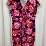 Boden Pink Floral Empire Waist Jersey Midi Dress Sz.14R Size 14 Photo 1
