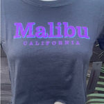 Prince Peter Malibu Crop Top Tee Black Purple Graphic Size Small NWT Photo 0