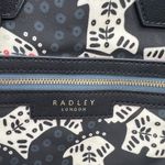 Radley London Folk Dog Scottie Dog Backpack Nylon Zip Top Bag Black White FLAWED Photo 3