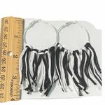 None Boho Fringe Tassel Hoop Statement Earrings‎ Black White Silver Tone Big Festival Photo 1