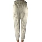 Pull & Bear  White Linen High Waist Tapered Paperbag Trousers Jogger Pants Size M Photo 2