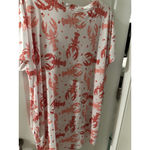 Women's Joyspun White Red Lobster Print Pajama Dress Nightgown L Photo 1