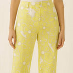 Michael Kors  Yellow Floral Capris Pants Boho Bohemian‎ Preppy Minimalist Sz 8 Photo 0