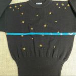 Meister Black Sweater with Gold Stars Size L Photo 12