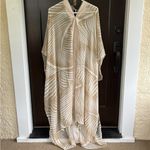 Vince Camuto NWT Palm Print Semi-Sheer Beaded Duster / Long Line Cover-Up Top Photo 11