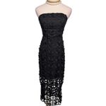 Milly Kait Tile Lace Midi Dress black strapless Size 0 Photo 6