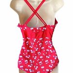 1 Piece CHERRIES Red & White Swimsuit Bathing Suit ~ Womens Size XL Photo 1