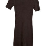 Greige Women's Grey Ribbed Knit Midi‎ Dress Short Sleeve Casual Comfort M Gray Size M Photo 0