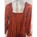 Patrons of Peace Red Fall Floral Smocked Square Neck Tiered Mini Dress Size S Photo 7