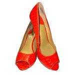 Nine West  orange leather open toed heels! Photo 1