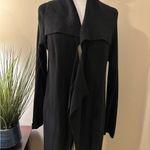 Kardashian Kollection Black Long Sleeve Open Midi Drape Sweater Size M Photo 2