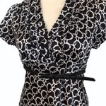 Heart soul Vintage Y2K Black and White Satin Ruffle Belted Blouse/Top •Size Medium Photo 1