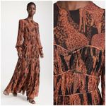 Farm Rio ππ Giraffes Black Puff Sleeve Maxi Dress ~ Giraffe Print Small S NWOT Photo 8
