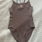 Adidas NWT chocolate brown scoop neck spaghetti strap body suit Photo 0