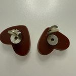 Mother of Pearl Heart Statement Clip On Earrings Pink Photo 2