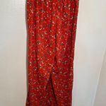 Japna  Wide Leg Pants Orange Red Floral Photo 5