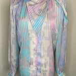 Stuart Lang Pastel 90s Sheer Blouse Sz 6 Pink Photo 0